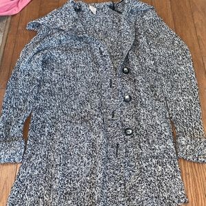 Black and white long cardigan